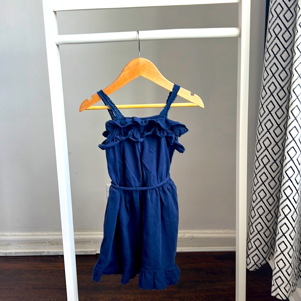 Gap Kids Navy Blue Ruffle Dress